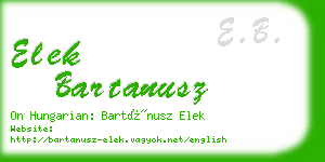 elek bartanusz business card